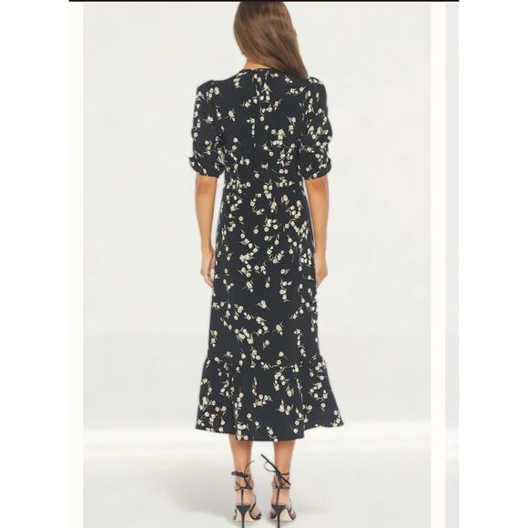 Flynn Skye Elsie Black Tulip Floral Midi Maxi Boho Dress Women's Medium - Picture 7 of 11